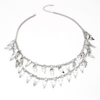 Punk Style Leaf Pendant Clavicle Chain Multilayer Necklace main image 5