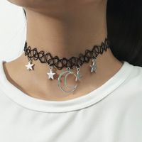 Kreative Einfache Stern-mond-anhänger Elastische Halskette main image 2
