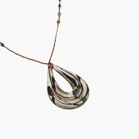 Retro Creative Long Water Drop Glaze Crystal Woven Pendant Necklace main image 5