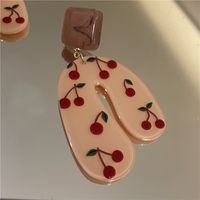 Korean Resin Cherry Fruit Earrings main image 6