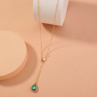 Retro Style Metal Irregular Water Drop Shaped Pendant Necklace main image 5