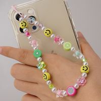 Ethnic Style Acrylic Yellow Smiley Face Five-pointed Star Round Beads Mobile Phone Chain Lanyard main image 1