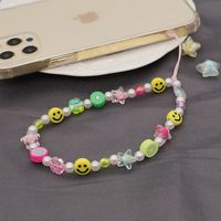 Ethnic Style Acrylic Yellow Smiley Face Five-pointed Star Round Beads Mobile Phone Chain Lanyard main image 4