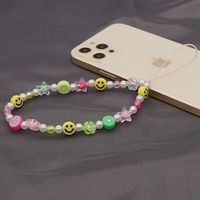 Ethnic Style Acrylic Yellow Smiley Face Five-pointed Star Round Beads Mobile Phone Chain Lanyard main image 5