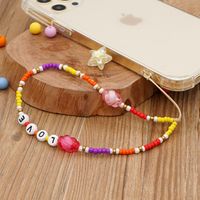 Ethnic Style Purple Acrylic Letter Beads Mobile Phone Chain main image 6