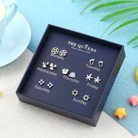 Korean Style Geometric Small Earrings Set main image 3