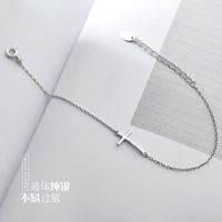 Simple Silver Plated Cross Adjustable Bracelet main image 5