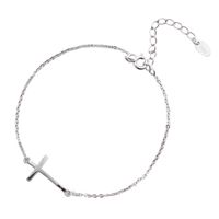 Simple Silver Plated Cross Adjustable Bracelet main image 6