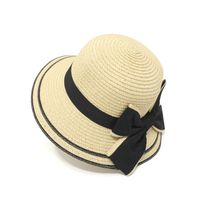 Sombrero De Paja Para Padres E Hijos Con Sombrilla Ancha Y Lazo De Estilo Coreano sku image 1