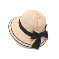 Sombrero De Paja Para Padres E Hijos Con Sombrilla Ancha Y Lazo De Estilo Coreano sku image 7