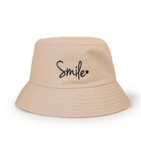 Korean Style Cute Embroidered Letter Heart Wide-brimmed Sun-shading Basin Hat sku image 1