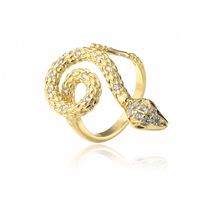 Retro Geometric Snake King Shape Ring sku image 1