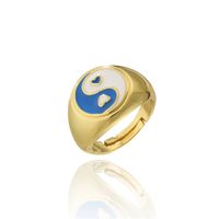 Simple Chinese Style Color Dripping Heart Tai Chi Ring sku image 2