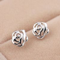 Korean Style Art Rose Pattern Earrings sku image 1
