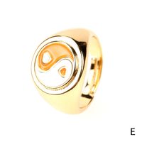 Retro Tai Chi Multi-color Dripping Oil Heart-shaped Ring Wholesale sku image 5