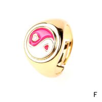 Retro Tai Chi Multi-color Dripping Oil Heart-shaped Ring Wholesale sku image 6