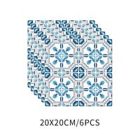 Ethnic Blue Contrast Color Pattern Lattice Tile Renovation Stickers sku image 1