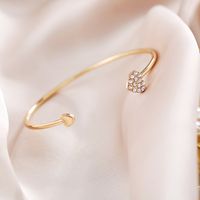 Korean Full Diamond Double Peach Heart Bracelet main image 4