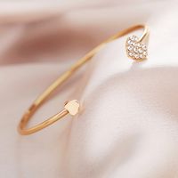 Korean Full Diamond Double Peach Heart Bracelet main image 5