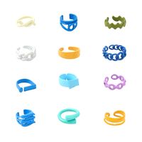 Simple Geometric Candy Color Opening Ring Combination Set main image 1