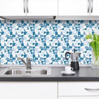 Retro Blue Pattern Lattice Tile Renovation Stickers main image 4