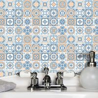 Bohemia Contrast Color Pattern Lattice Tile Decoration Wall Stickers main image 3