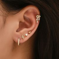 Korean Simple Geometric Diamond Ear Clip Set sku image 1