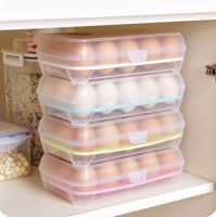 Simple Kitchen Portable Storage Fresh-keeping Plastic 15 Grid Egg Box main image 5