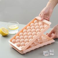 Fashion Round Ice Tray With Lid Plastic Ice Cube Mold main image 4