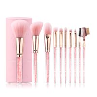 Factory Spot Processing Custom Wholesale Holiday Gift Makeup Brush Bag Crystal Makeup Brush Pink Makeup Brush Set main image 1