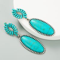 Simple Turquoise Drop Earrings Wholesale sku image 1