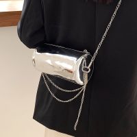 Fashion Patent Leather Glossy Messenger Cylinder Bag main image 4