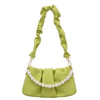 Korean Solid Color Pearl Chain Dumpling Cloud Bag main image 3