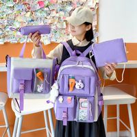 Fashion Doll Pendent Decoration Four-piece Large-capacity Backpack main image 1