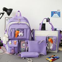 Fashion Doll Pendent Decoration Four-piece Large-capacity Backpack main image 6