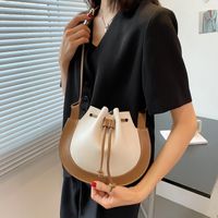 Fashion Contrast Color Drawstring Bucket Bag main image 1