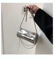 Fashion Patent Leather Glossy Messenger Cylinder Bag sku image 1