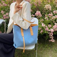 Fashion Canvas Large Capacity Contrast Color Handbag sku image 3