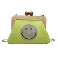 Bolso De Mensajero Con Cara Sonriente De Diamantes De Imitación De Moda sku image 1