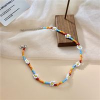 Simple Colorful Woven Handmade Flower Bead Necklace sku image 1