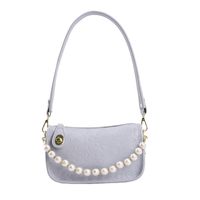 Simple Cartoon Embossed Solid Color Pearl Chain Messenger Bag main image 6