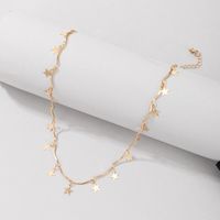 New Simple Golden Five-pointed Star Tassel Necklace main image 1