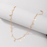 New Simple Golden Five-pointed Star Tassel Necklace sku image 1