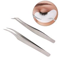 Fashion Eyelash Extension Precision Stainless Steel Tweezers 2pcs main image 3