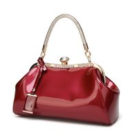 Fashion Diamond Patent Leather Handbag main image 1