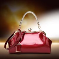Fashion Diamond Patent Leather Handbag main image 6