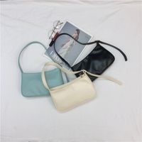 Korean Soft Leather Baguette Armpit Bag main image 1