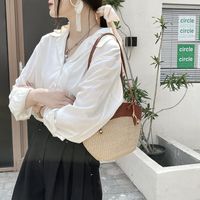 Bolsos Portátiles Tejidos Paja De Moda Casual Coreana main image 4