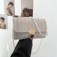 Fashion Straw Armpit Pearl Small Square Bag main image 1