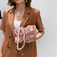 Fashion Folding Cute Pearl Chain Messenger Bucket Bag main image 6
